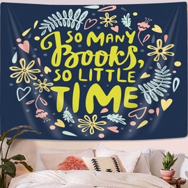 Read Books Tapestry Wall Hanging, Reading Motivational Quote Tapestry Wall Art Decor for Library Classroom School, Encouraging Educational Tapestries for Students Teachers Children Boys Girls