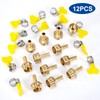 Brass Pipe Adapter, 12 Pieces 8 mm Barb x 1/2