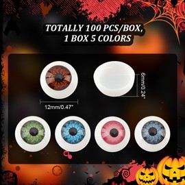 PH PandaHall Doll Making, Doll Eyes, Approximately 100 Pieces/Box, 5 Colors, Approximately 20 Pieces/Color, Doll Eyes, Stuffed Animal Eyes, Stuffed Toy, Plastic Eyes, DIY Sewing Crafts, Craft Parts, Handmade