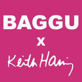 BAGGU  "THIS WEEK DEAL" Keith Haring Baggu Flower Recycled Cotton Horizontal Duck Bag