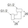 SANEI G1/2 T833-13 Plumbing Parts, Benly Can Elbow with Both