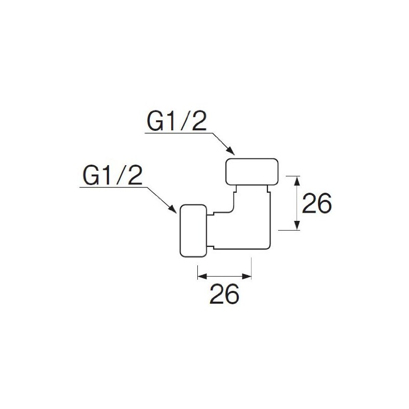SANEI G1/2 T833-13 Plumbing Parts, Benly Can Elbow with Both