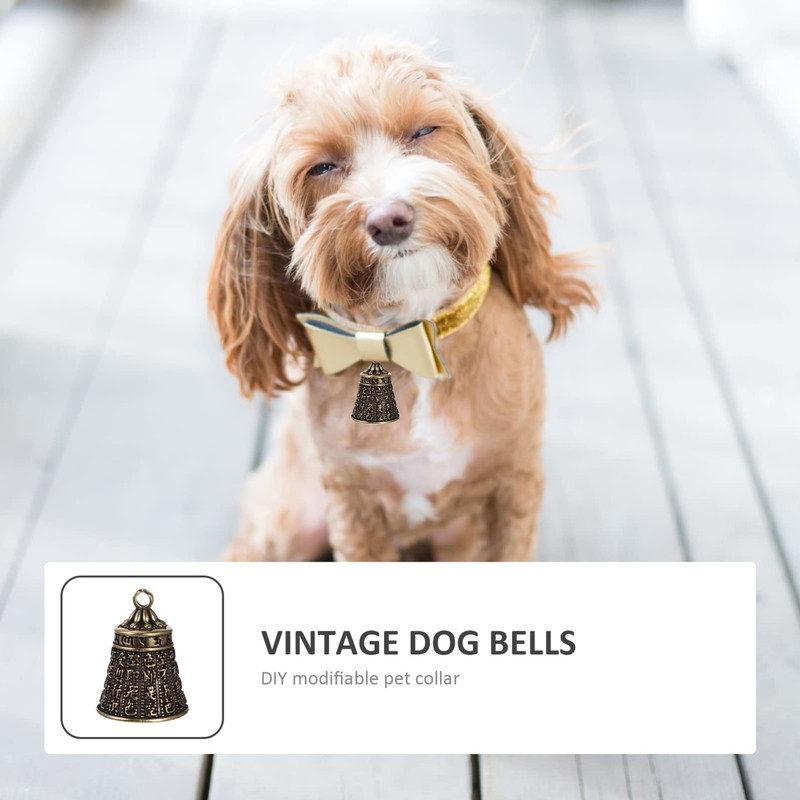Mipcase 10pcs Retro Brass Cat and Dog Bells Wear-Resistant Pet