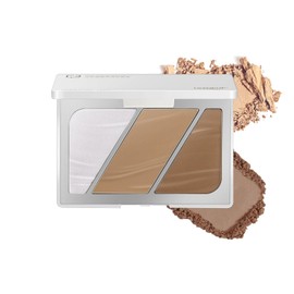 INTOPOP Shading Powder, 3D Small Face Effect, Natural Shading, Anti-Crample, For Women, 3-Color Design, Convenient Portable Face Color (01 - Warm Brown)