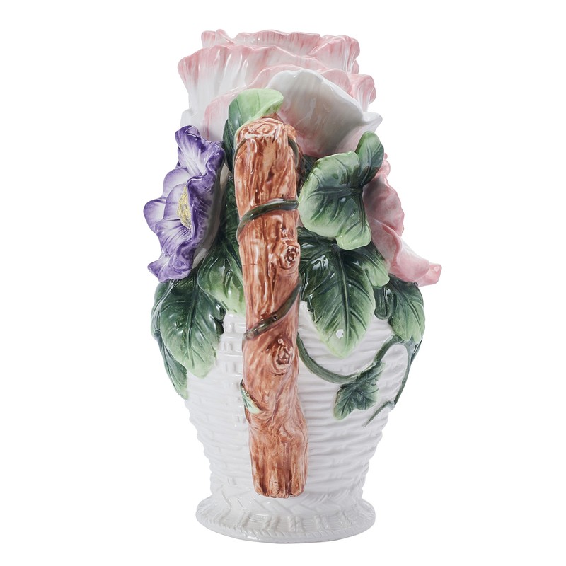 Fitz and Floyd Jardin Floral Bouquet Pitcher Vase Decorative, 9.5