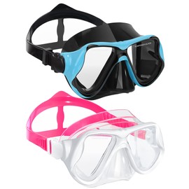 Keary 2 Pack Swimming Goggles with Nose Cover for Adult Men Women Youth, Anti-Fog 180° Wide Clear View Soft Silicone Skirt Pool Underwater Water Swim Mask Glasses for Adults Tenns