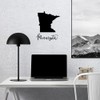 Decal Stickers of Minnesota (Black) (Set of 2) Premium Waterproof
