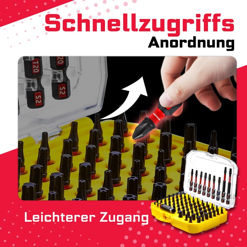 Geinxurn 83-Piece Impact Resistant Screwdriver Bits Set Torx / Security
