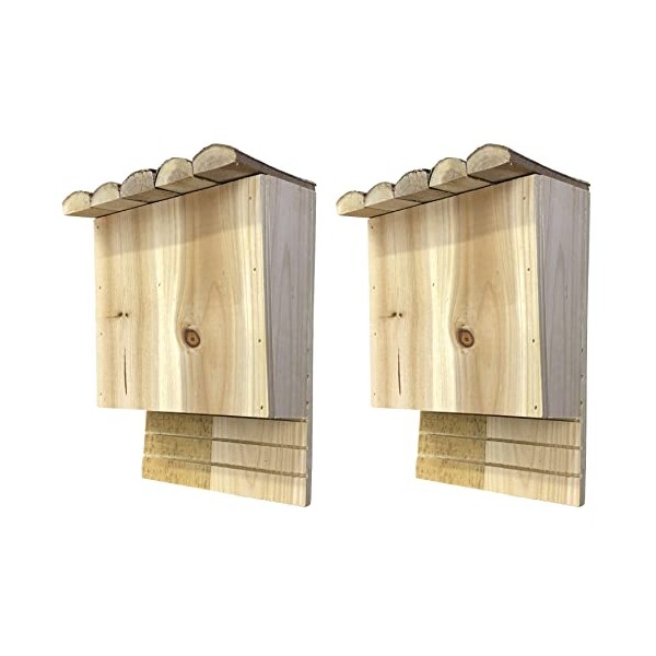 Selections Pack of 2 Large Wooden Bat Nesting Roosting Boxes