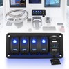 Chelhead 4 Gang Switch Panel with Switch Double USB Charger