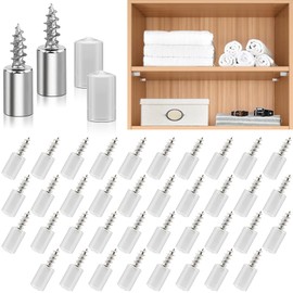BGOBTY Shelf Brackets, Pack of 40 Floor Supports, Self-Tapping Screw, Cabinet Hanger with Rubber Protection, Shelf Holder, Wardrobe Shelf for Furniture Cabinet Bookshelf Cabinet