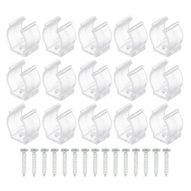 MECCANIXITY T5 U Clips Holder Bracket for LED Light Bulb Mounting Bracket Support Plastic Fluorescent Tube Holder with Screws, Clear Pack of 15