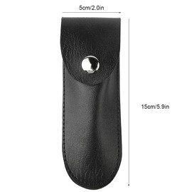 Wine Bottle Opener Leather Case, Corkscrew Holster Foil Cutter PU Bag Holder(black)
