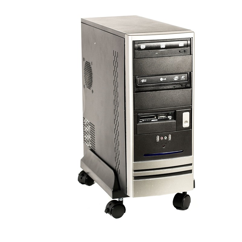 Eurosell - Premium Tower Trolley Computer PC Desktop Stand with