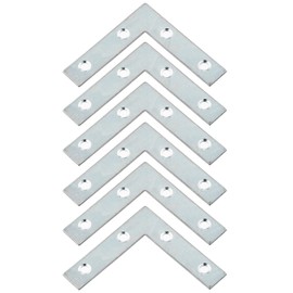 Merriway® BH00143 (5 Pcs) Flat Corner Zinc Plated Repair Brackets Braces Plates, 75 mm (3 inch) - Pack of 5 Pieces