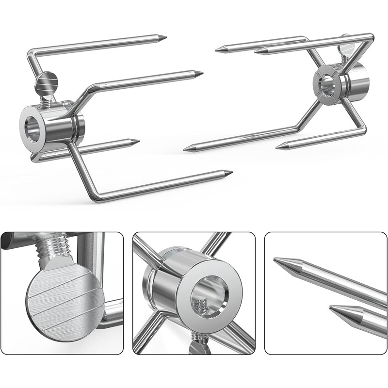 Onlyfire 6004 BBQ Grill Rotisserie Spit Chicken Forks X 2,