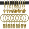 AMZSEVEN 100 Pack Curtain Rings with Clips, Drapery Clips with