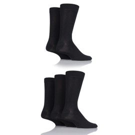 SockShop Men's Patterned Bright Colourful Natural Bamboo Socks Various Designs for Everyday Wear Size 7-11 Pack of 5 Black 7-11