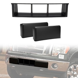 HAKA TOUGH Front Bumper Trim Center Cover Kit for Ford F150 2009-2014,Durable Plastic Black Front Bumper Grille & Front Bumper Guards Pads End Caps Cover .(3PCS)