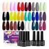 21Pcs Kit Esmaltes Uña Gel SemipermanenteBase CoatGlossy Top CoatMatte Top