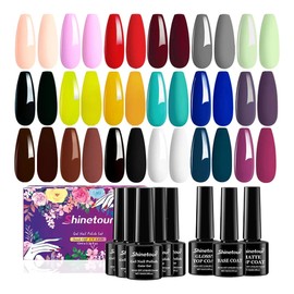 21Pcs Kit Esmaltes Uña Gel SemipermanenteBase CoatGlossy Top CoatMatte Top Coat SHINETOUR kit Uña polygel Nail polish kit profesional Uña kit esmalte