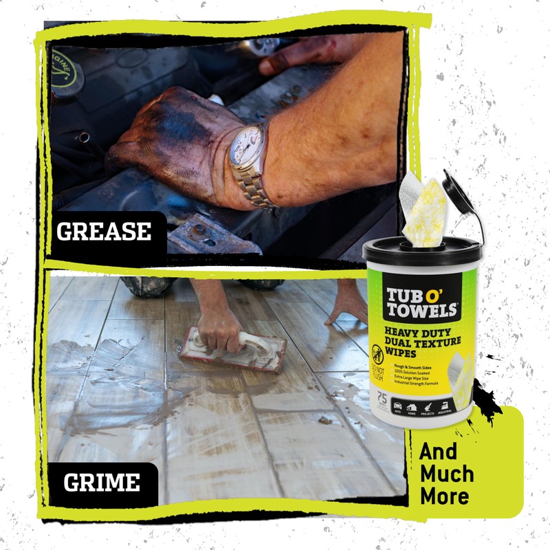 Tub O’ Towels TW75 Heavy-Duty 10" x 12" Size Multi-Surface