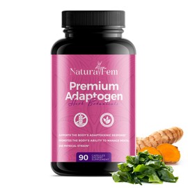 NaturalFem Premium Adaptogens Supplements for Women with Herb Botanicals like Rhodiola Rosea Extract, Turmeric, Maca Root for Better Adaptogenic Response, Focus & Mood Support Supplement - 90 Capsules