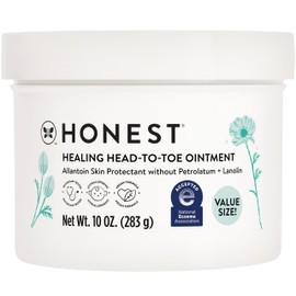 The Honest Company Head-to-Toe Healing Ointment, Multi-Purpose Baby Balm, Hypoallergenic, Fragrance-Free, Vegan, 10 oz