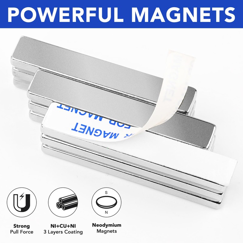 MIKEDE Strong Rare Earth Neodymium Magnets, Heavy Duty Bar Magnets