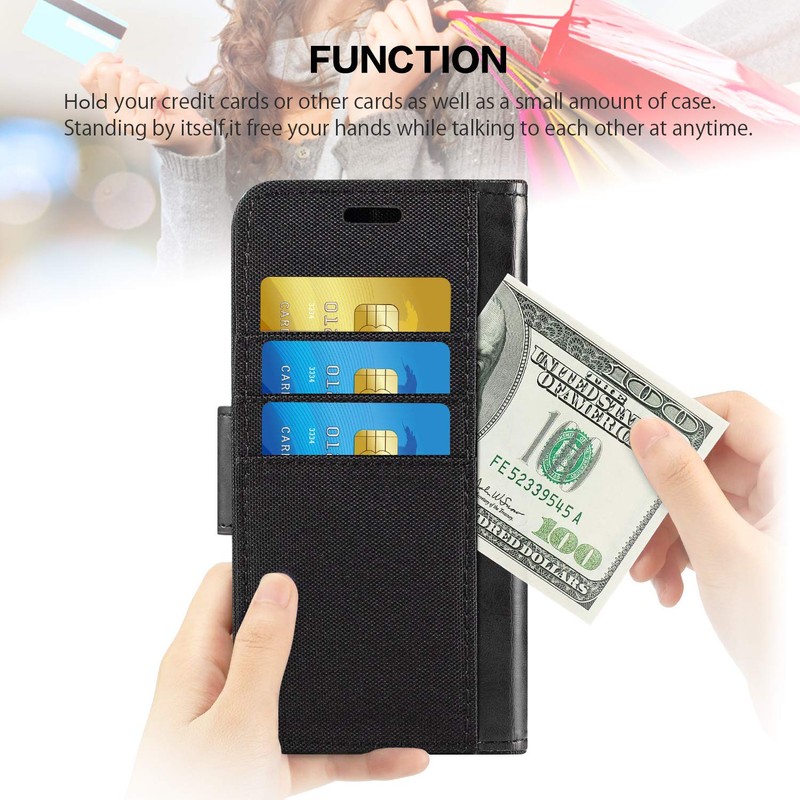Shantime Oxford Fabric Leather Flip Wallet Case Compatible with AGM
