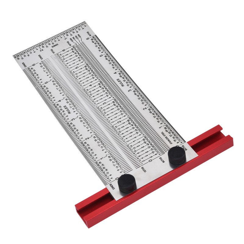 T Rule Stainless Steel Silver Scribing Ruler Woodworking Measuring Tool