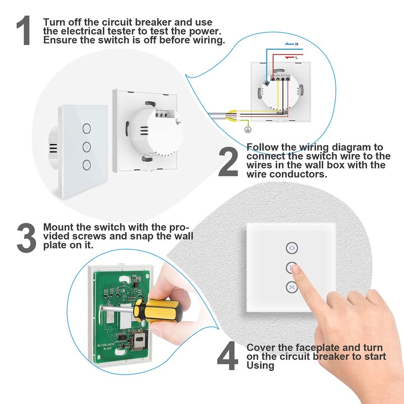 Alexa Roller Shutter Switch, WiFi Roller Shutter Switch, Smart Blinds