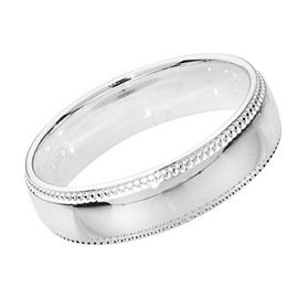 EDS Jewels 925 Sterling Silver 5mm Court Comfort Men/Ladies Milgrain Wedding Band/Ring WJS13920RSR