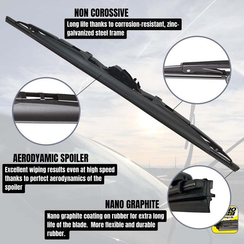 Heyner Exclusive Wiper Blades For Saab 9-3 Estate 2005-2007 Spoiler