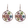 LZD Bohemia Earrings Dangle Drop Emamel Flower Colorful Red Copper