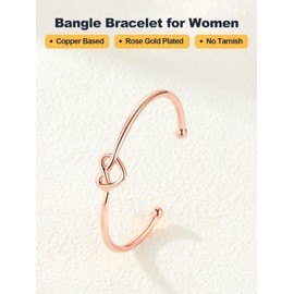 U7 Heart Bangle Women's Open Mesh Bracelets Adjustable Bracelet Gift for Women Mother Girls