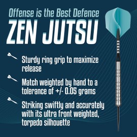 Shot! Darts Zen Jutsu Steel Tip Dart Set 80% Tungsten Barrels (24)