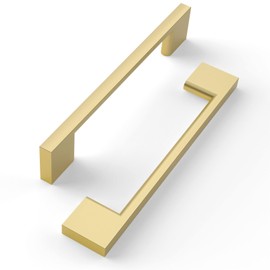 FILTA 10 Pack 5 Inch(128mm) Hole Centers Gold Cabinet Pulls,Stylish Kitchen Cabinet Handles Zinc Alloy Gold Cabinet Hardware for Cabinets Cupboard Handles Drawer Pulls