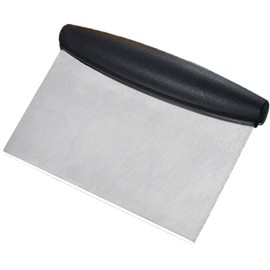 Stainless Steel Scraper & Chopper- Great as Dough Cutter for Bread and Pizza Dough - Multipurpose Kitchen Utensil for Flat Top Griddle - Commercial Quality,Silver/Black