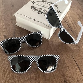 Rainmae Rainmae 12 Pcs Race Car Checkered Sunglasses for Bulk with UV400 Protection, Retro Racecar Party Favor Supplies, Summer Pool Beach Accessories, Racing Theme Birthday Gifts