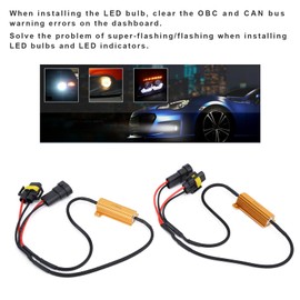 Akozon Decodificadores LED, 2 Piezas 50W 6Ω H11 H8 H9 H27 880881 LED Resistencia de Carga Canbus Cancelador sin Errores para Faros Delanteros Lámpara de Circulación Diurna