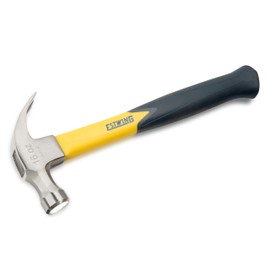 ESTWING Sure Strike Hammer - 16 oz Curved Claw Hammer with Smooth Face & Fiberglass Handle - MRF16C