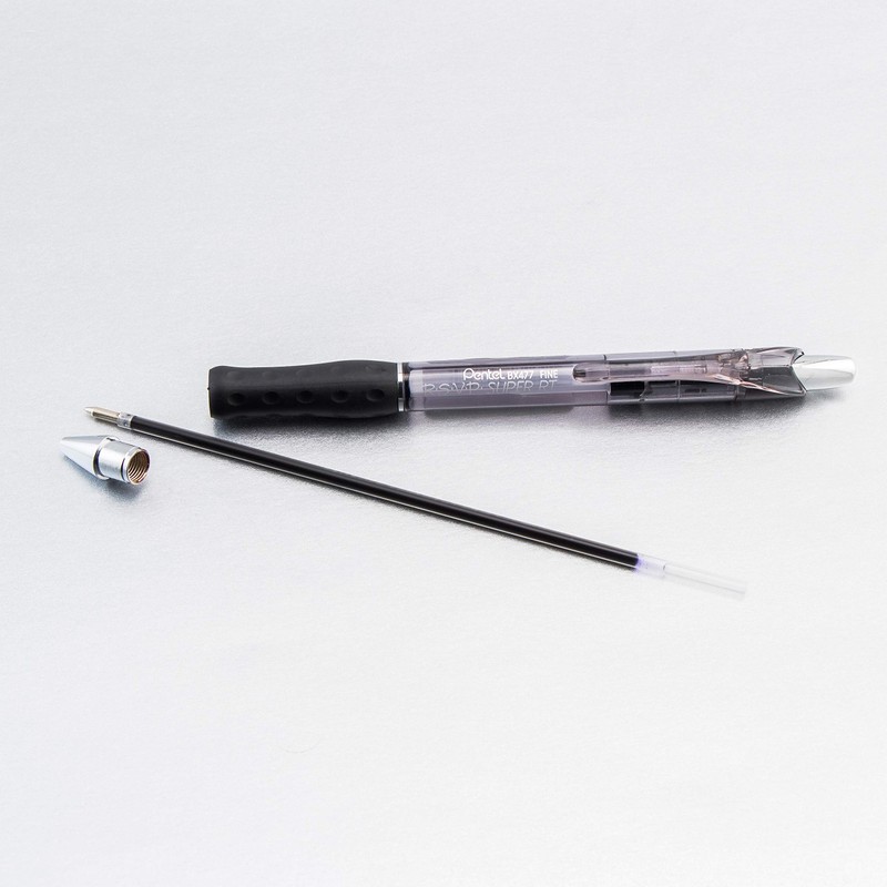 Pentel RSVP Super RT Ballpoint Pen, (0.7mm) Fine Line, Black