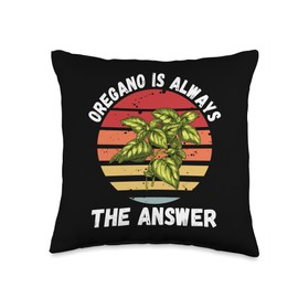 Vintage Oregano Is Always The Answer Oregano Lover Vintage Oregano is Always The Answer Retro Food Lover Throw Pillow, 16x16, Multicolor