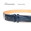 COXSWAIN CW20203-29 Men's Belt, Genuine Leather, Navy, Croc Embossing, 1.2