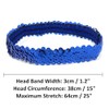 Blue Womens Sequin Polyester Fancy Dress Headband 38 x 3cm