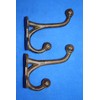 Americana Farmhouse Bath Towel Hooks Cast Iron Double Hooks, 4"
