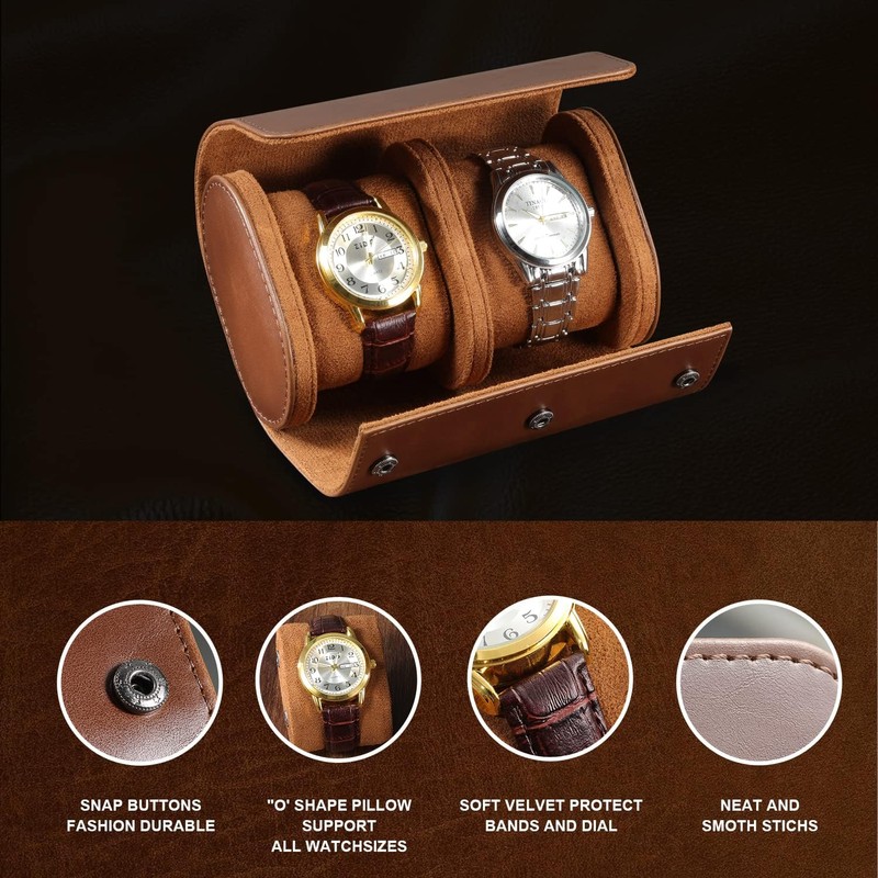 FACAICAI Watch Roll Travel Case for Men and Women- 2