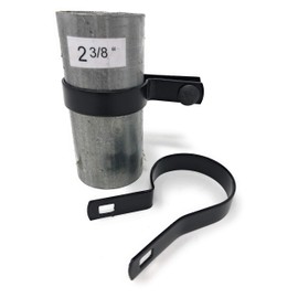 FENCESMART4U (10 Pack) Tension Bands with Bolts & Nuts for Chain Link Fence, Gate, Posts (2-3/8") Black Finish