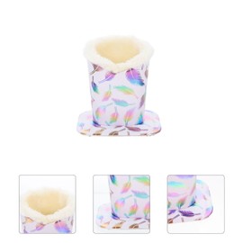 HOMSFOU Glasses Holder with Plush Lining, PU Leather Glasses Stand with Magnetic Base, Office Glasses, Protective Case, Sunglasses, Soft, Cup Holder for